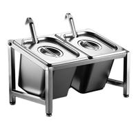 WTLONBF Porta spezie Commerciale a Fila Singola in Acciaio Inox 304 da 5 padelle, Set portaoggetti per marmellate Tutto in Uno, mobiletto da Cucina per mensole da Bar per Bevande (A/13,7X7X8 Pollici)