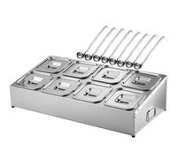 WTLONBF Porta spezie da banco in Acciaio Inox 304 per 8 padelle, 2 File di Ripiani per spezie con coperchi e cucchiai, mensola per conservare marmellate da Ristorante (B-71X36X19CM/28X14X7IN)