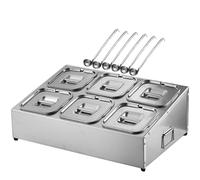 WTLONBF Porta spezie da banco in Acciaio Inox 304 per 8 padelle, 2 File di Ripiani per spezie con coperchi e cucchiai, mensola per conservare marmellate da Ristorante (C-53X36X19CM/21X14X7IN)