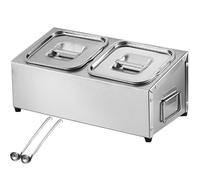 WTLONBF Porta spezie da banco in Acciaio Inox 304 per 8 padelle, 2 File di Ripiani per spezie con coperchi e cucchiai, mensola per conservare marmellate da Ristorante (A-53X18X16CM/21X7X6IN)