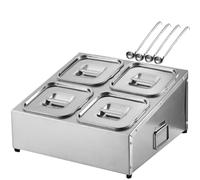 WTLONBF Porta spezie da banco in Acciaio Inox 304 per 8 padelle, 2 File di Ripiani per spezie con coperchi e cucchiai, mensola per conservare marmellate da Ristorante (B-37X36X19CM/15X14X7IN)