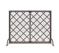 WTLONBF Protezione per Camino, Grande Schermo per Camino Indipendente con Ante, Copertura in Rete Metallica in Ferro battuto Classico per Stufa a Legna, Altezza 78 cm