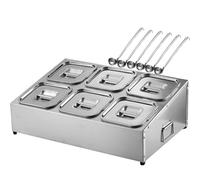 WTLONBF Set di 8 contenitori per spezie in Acciaio Inox con coperchi e cucchiai, Porta spezie da banco a 2 File, ripiano per conservare marmellate da Ristorante (B-53X36X19CM/21X14X7IN)