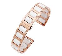 WTNZBAEM Bracciale in ceramica compatibile con Armani Mido Longines Cinturino impermeabile Cinturino da polso femminile 14 mm 16 mm 18 mm 20 mm 22 mm 24 mm(Rose White,20mm)