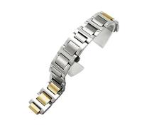 WTNZBAEM Cinturino compatibile con la serie Cartier Ballon Bleu De, cinturino in acciaio inossidabile massiccio con interfaccia convessa, accessori for orologi(Steel-Golden,14x22mm)