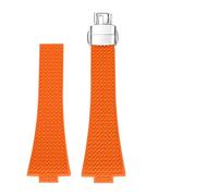 WTNZBAEM Cinturino convesso FKM da 11 mm e 12 mm compatibile con Tissot PRX Series Super Player da 35 mm e 40 mm, cinturino in gomma fluorita con fibbia a farfalla a sgancio rapido.(Orange,11mm)