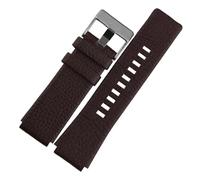 WTNZBAEM Cinturino for orologio convesso a coste compatibile con Diesel DZ1089 DZ1123 DZ1132 DZ4131 Cinturino in pelle bovina 28 * 22 mm 26 * 17 mm(Brown-silver,22mm)