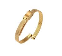 WTNZBAEM Cinturino for orologio da donna con fibbia in acciaio inossidabile, di piccole dimensioni, da 6 mm, 8 mm, 10 mm, 12 mm, 14 mm, 16 mm, ultrasottile, in acciaio inox.(Gold,8mm width)