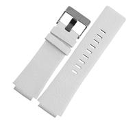 WTNZBAEM Cinturino for orologio da uomo compatibile con cinturino for orologio Diesel DZ1089 DZ1123 DZ1132 cinturino sostitutivo convesso 30 * 22 mm nero(White silver,28mm-20mm)