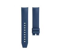 WTNZBAEM Cinturino for orologio da uomo in gomma Fluoro da 21 mm compatibile con cinturino for orologio in silicone con estremità curva Tissot Starfish Diving T120 1853(Blue no buckle)