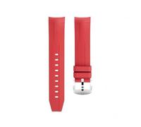WTNZBAEM Cinturino for orologio da uomo in gomma Fluoro da 21 mm compatibile con cinturino for orologio in silicone con estremità curva Tissot Starfish Diving T120 1853(Red)
