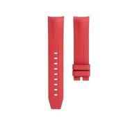 WTNZBAEM Cinturino for orologio da uomo in gomma Fluoro da 21 mm compatibile con cinturino for orologio in silicone con estremità curva Tissot Starfish Diving T120 1853(Red no buckle)