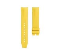 WTNZBAEM Cinturino for orologio da uomo in gomma Fluoro da 21 mm compatibile con cinturino for orologio in silicone con estremità curva Tissot Starfish Diving T120 1853(Yellow no buckle)