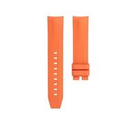 WTNZBAEM Cinturino for orologio da uomo in gomma Fluoro da 21 mm compatibile con cinturino for orologio in silicone con estremità curva Tissot Starfish Diving T120 1853(Orange no buckle)