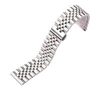 WTNZBAEM Cinturino for orologio in acciaio inossidabile lucidato argento, accessori for orologi, cinturino da polso in metallo massiccio da 16, 18, 19, 20, 21, 22 mm(21mm)