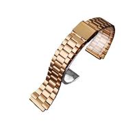 WTNZBAEM Cinturino for orologio in metallo quadrato piccolo retrò compatibile con CASIO A159w-n1 A158WA/168 LA670 AE-1200/W-218H/F84 cinturino bracciale in acciaio inossidabile 18 mm(Rosegold 3)