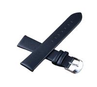 WTNZBAEM Cinturino for orologio in morbida pelle personalizzato da 8 mm, 10 mm, 18 mm, 20 mm, 22 mm, 24 mm, impermeabile, con fibbia argentata, for uomo e donna.(Black,18mm)