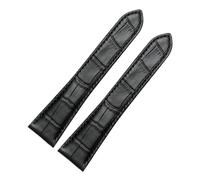 WTNZBAEM Cinturino for orologio in pelle da 16 mm, 18 mm e 20 mm, nero, blu, marrone, con fibbia deployante, compatibile con Cartier Solo Blue Ballon(Black-no buckle,17mm)