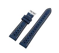 WTNZBAEM Cinturino for orologio in pelle di vacchetta di primo strato fatto a mano vintage 18 19 20 21 22MM cinturino for orologio in pelle uomo donna braccialetto traspirante(Blue,19mm)