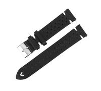 WTNZBAEM Cinturino for orologio in pelle di vacchetta, fatto a mano, poroso, traspirante, in cera d'olio, da 18 mm, 20 mm, 22 mm, 24 mm, da uomo.(Black-white line,18mm)