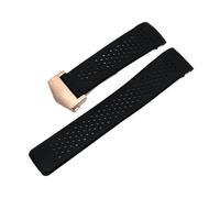 WTNZBAEM Cinturino for orologio in silicone morbido da 22 mm e 24 mm compatibile con TAG HEUER GRAND CARRERA AQUARACER, cinturini for orologi da uomo, cinturini in gomma(Black-rose gold,24mm)
