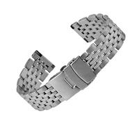 WTNZBAEM Cinturino for orologio Jubilee universale da 18 mm, 19 mm, 20 mm, 21 mm, 22 mm, in acciaio inossidabile, argento, oro, nero, sette perle(Silver,22mm)