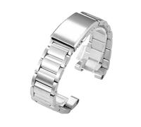 WTNZBAEM Cinturino in acciaio inossidabile solido compatibile con Casio G-Shock GST-B100 GST-S110/120 GST-W300/400 GST-W110 cinturino for orologio da uomo con fibbia pieghevole in metallo(Silver)