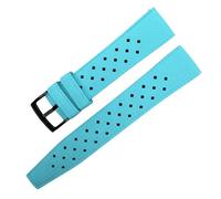 WTNZBAEM Cinturino in gomma Fluoro a sgancio rapido compatibile con Tissot Omega Seiko Breitling Sport impermeabile da uomo e da donna, cinturino universale da 20 mm a 22 mm(Light blue,22mm)