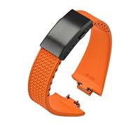 WTNZBAEM Cinturino in gomma Fluoro compatibile con Tissot PRX Series Super Player 35mm 40mm FKM da donna e uomo con fibbia pieghevole a sgancio rapido 11mm 12mm(Orange02,11mm)