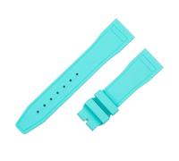 WTNZBAEM Cinturino in gomma morbida fluoroelastomero FKM da 20 mm e 22 mm compatibile con gli accessori for orologi Tudor Black Bay 1958 da 39 mm e 41 mm GMT(Baby blue-No buckle,22MM_SILVER BUCKLE)