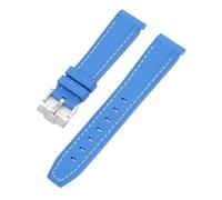 WTNZBAEM Cinturino in gomma siliconica for Omega X Swatch Joint MoonSwatch, cinturino da polso subacqueo con estremità curva, for Rolex Water Ghost Strap da 20 mm(Dark blue white)