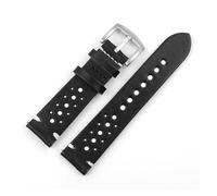 WTNZBAEM Cinturino in pelle di mucca porosa, cinturino for orologio da 18 mm, 20 mm, 22 mm, accessori for braccialetti for orologi, design cavo, cinturino di ricambio for uomo(Black,20mm)