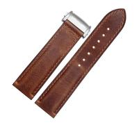 WTNZBAEM Cinturino in pelle di vitello da 20 mm e 22 mm con fibbia pieghevole da uomo for cinturino for orologio Hamilton KHAKI AVIATION serie JAZZMASTER(Brown01,22mm)