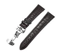 WTNZBAEM Cinturino in pelle for orologio da uomo e da donna con fibbia a farfalla, sostituibile, 12/13/14/15/16/17/18/19/20/21/22/23/24 mm(Dark brown,13mm)