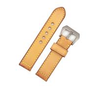WTNZBAEM Cinturino in pelle vintage da 20 mm, 22 mm, 24 mm, cucito a mano, di ricambio, compatibile con orologio Panerai(Yellow,20mm)