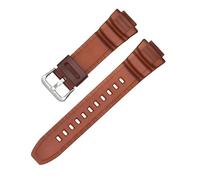 WTNZBAEM Cinturino in resina compatibile con Casio MCW-100H/110H/W-S220/HDD-S100 WV-200/AE-2000/2100 cinturino sportivo impermeabile in silicone TPU.(Brown)