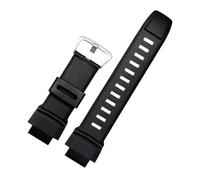 WTNZBAEM Cinturino in silicone for orologio da 18 mm compatibile con cinturino Casio G-shock Protrek PRG-500 510 550 280 250 PRG-260 270 500 PRW-3500 2500 5100(Black Silver)