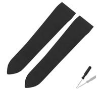 WTNZBAEM Cinturino in silicone impermeabile compatibile con Cartier Santos 100 W2020007, cinturino in gomma da 25 mm, chiusura pieghevole in acciaio inossidabile, cinturino nero(Black-no Clasp)