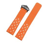 WTNZBAEM Cinturino in silicone morbido in gomma da 22 mm compatibile con cinturino TAG HEUER MONACO CARRERA FORMULA 1, cinturino impermeabile con fibbia pieghevole(Orange black)
