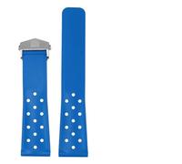WTNZBAEM Cinturino in silicone morbido in gomma da 22 mm compatibile con cinturino TAG HEUER MONACO CARRERA FORMULA 1, cinturino impermeabile con fibbia pieghevole(Blue sivler)