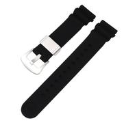 WTNZBAEM Cinturino modificato compatibile con Seiko No. 5 Abalone Small MM SRP777J1 Sport cinturino impermeabile in gomma siliconica for orologio da uomo, accessori for braccialetti(Black-silver,21mm)