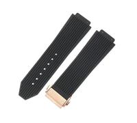 WTNZBAEM Cinturino sportivo in silicone morbido compatibile con Hublot Yubo Big Bang Classic Fusion da uomo, 26 * 19 mm, 26 * 17 mm, interfaccia convessa, accessori(Black-Rose-Z2)