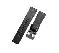 WTNZBAEM Comodi cinturini in pelle traspirante compatibili con Diesel Dz7396 Dz1206 Dz1399 Dz1405 cinturino impermeabile in pelle bovina 22 24 26 28 mm(Black-Black-K3,22mm)