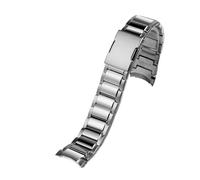 WTNZBAEM Compatibile con cinturino da polso Casio EDIFICE Solid Steel EQB500 EQB-500 EQB-501 EQB-800 Series Solid Arc Mouth in acciaio inossidabile(Silver)