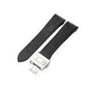 WTNZBAEM Compatibile con cinturino for orologio Cartier Santos Sandoz 100 24,5 23 20 mm in pelle bovina di alta qualità con fibbia deployante in acciaio massiccio, nero marrone(Black-Steel-Z8,20mm)
