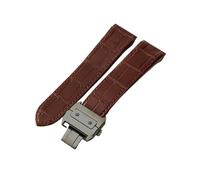 WTNZBAEM Compatibile con cinturino for orologio Cartier Santos Sandoz 100 24,5 23 20 mm in pelle bovina di alta qualità con fibbia deployante in acciaio massiccio, nero marrone(Brown-Black-Z8,24.5mm)