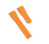 WTNZBAEM Compatibile Con Cinturino Rolex Daytona Submariner GMT Estremità Curva Con Fibbia Pieghevole In Acciaio Inossidabile 20 Mm(Orange,20mm-Gold Buckle)