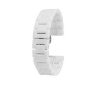 WTNZBAEM Compatibile con COACH GREYSON Serie 14503925 14503926 Cinturino for orologio in ceramica da uomo e da donna, catena in ceramica rosa(4102 white,16mm-width)