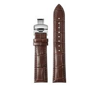 WTNZBAEM Compatibile con il cinturino for orologio Tissot 1853 Durol T099 in pelle di vacchetta T099407 T099207A da uomo e da donna, 16 mm, 21 mm, cinturino nero marrone.(Brown-silver,21mm)