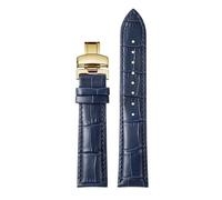 WTNZBAEM Compatibile con il cinturino for orologio Tissot 1853 Durol T099 in pelle di vacchetta T099407 T099207A da uomo e da donna, 16 mm, 21 mm, cinturino nero marrone.(Dark blue-gold,21mm)